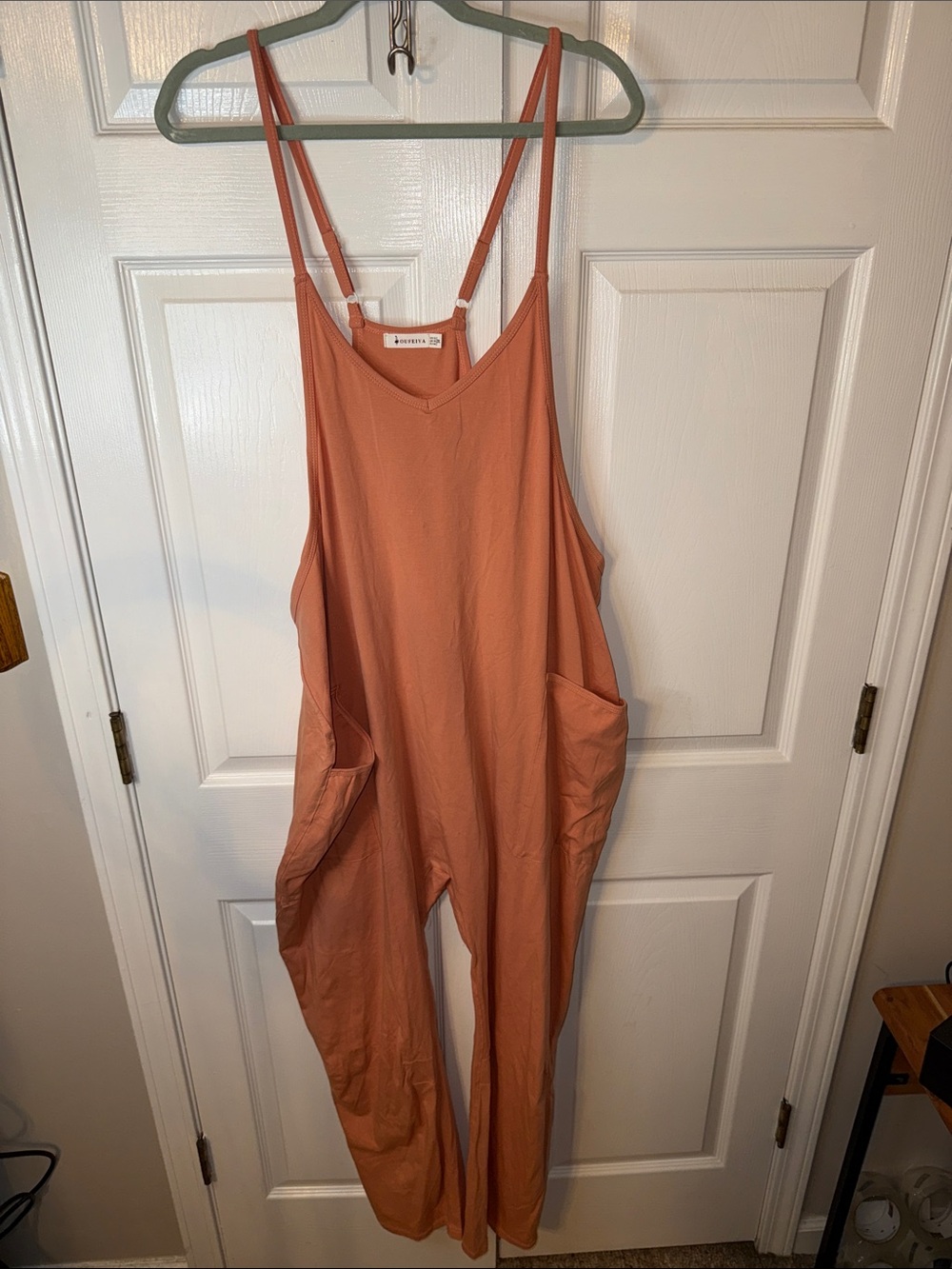 Women's Terracotta Utility Jumpsuit with Pockets Hotshot Onsie Inspired